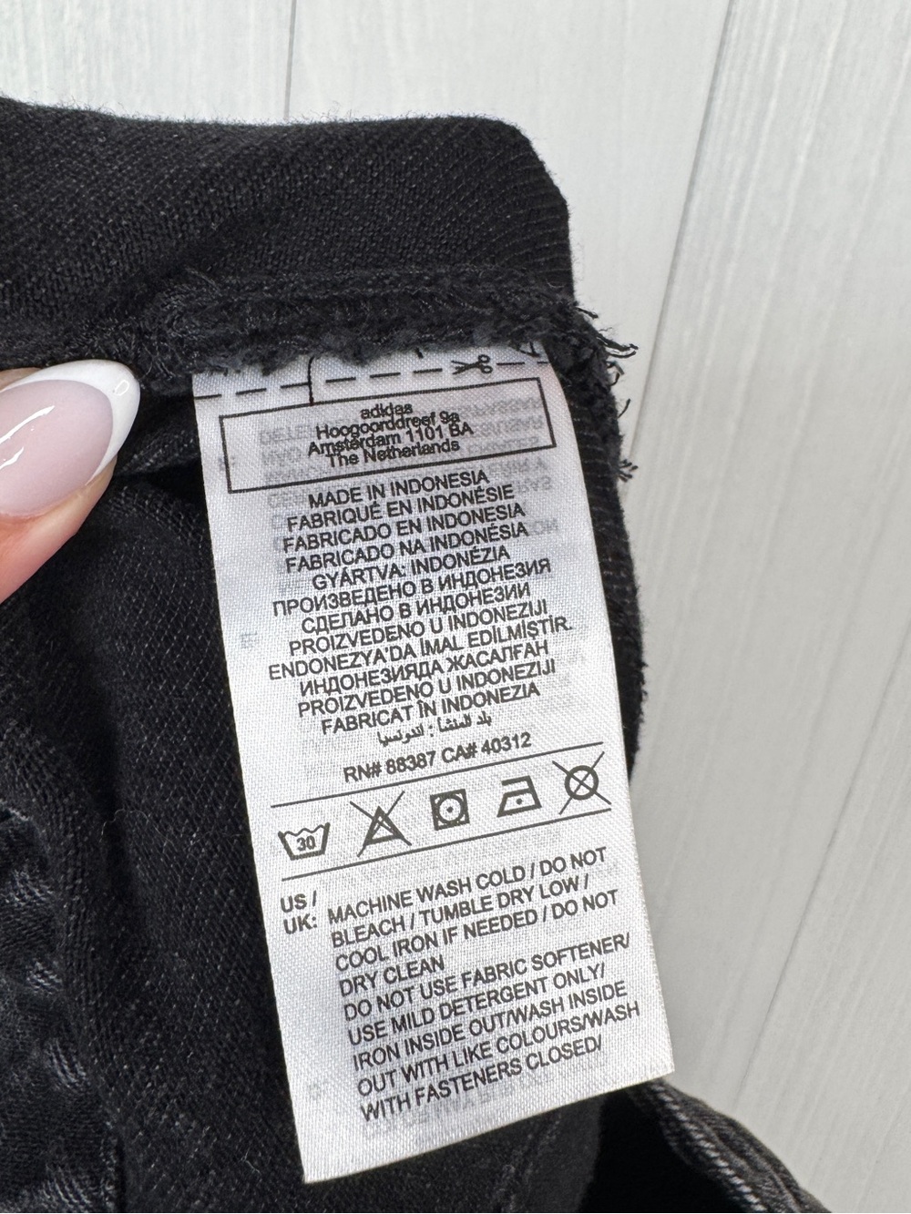 adidas Black Wide Leg Jeans 35” - Picture 8 of 11